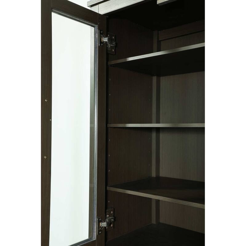 Laura 16-28 Inch Bath Storage Glass Cabinet