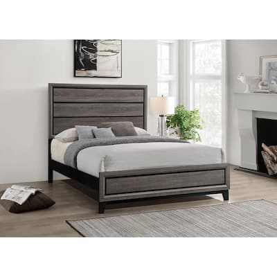 Queen Size Wood Panel Bed with Box Spring Required