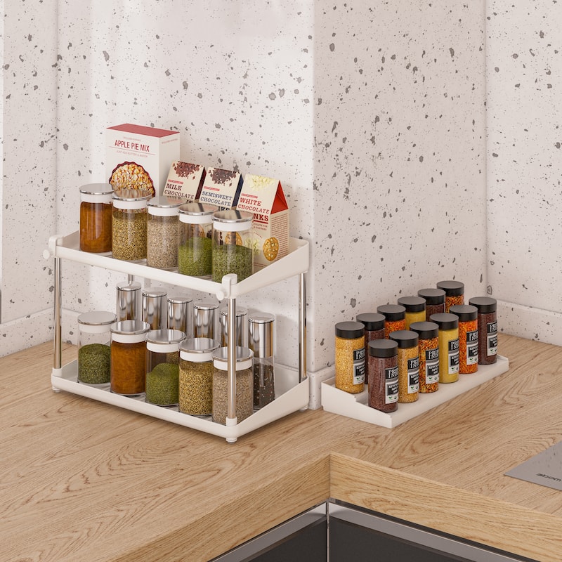 Two Tier Shelf Spice Rack Organizer