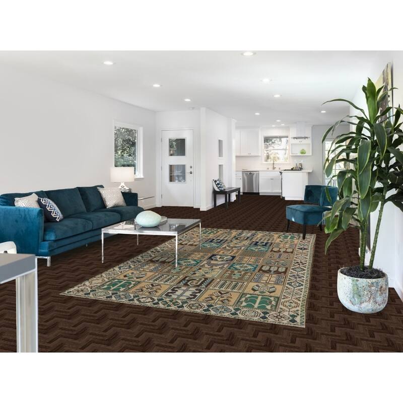 Hand Knotted Oriental 100% Wool Carpet Traditional Geometric Multi-Colored Bakhtiari Area Rug - 9' 10'' X 5' 8''