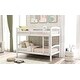 preview thumbnail 12 of 10, Twin Over Twin Wood Bunk Bed with Ladder, White