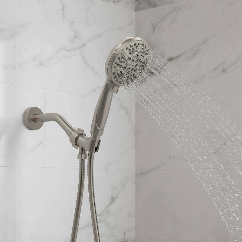 GRANDJOY Modern 5-Spray Handheld Shower Head with 5" Wall Mounted Design