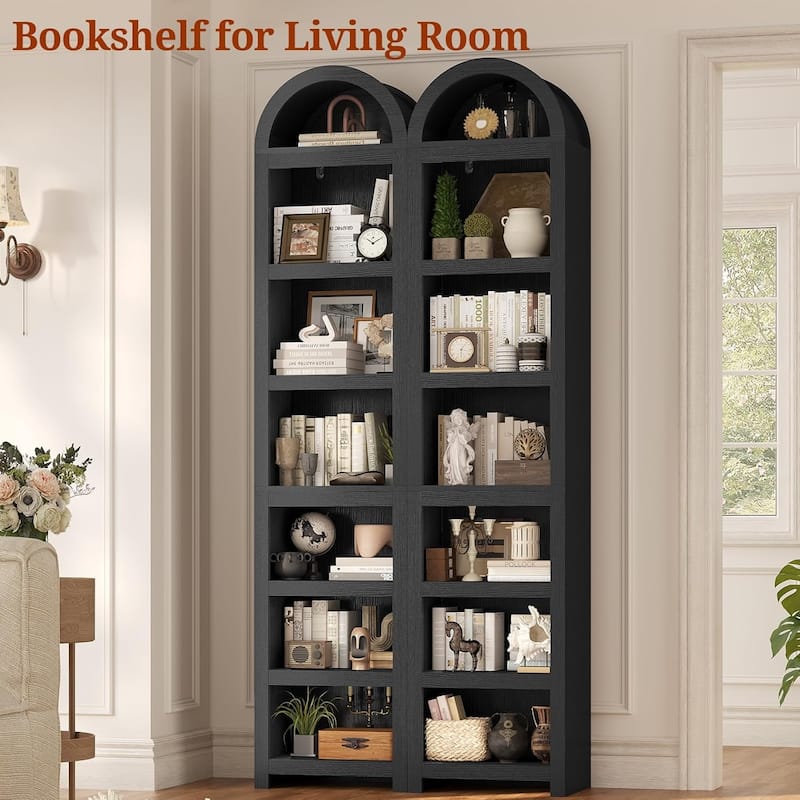 Tall Arched Cabinet Bookcase Storage Bookshelf Door Bathroom Storage Cabinet