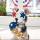 preview thumbnail 8 of 8, Glitzhome 4.5"H Set of 3 Patriotic Americana Resin Dogs Table Decor
