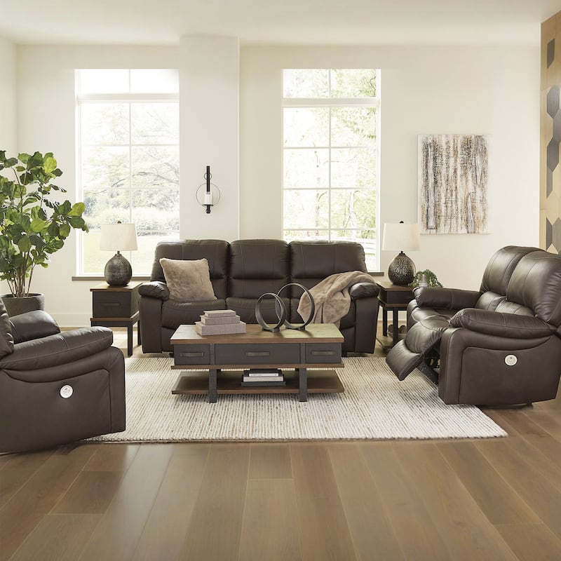 Signature Design by Ashley Leesworth Brown Reclining Power Sofa - 88"W x 41"D x 41"H