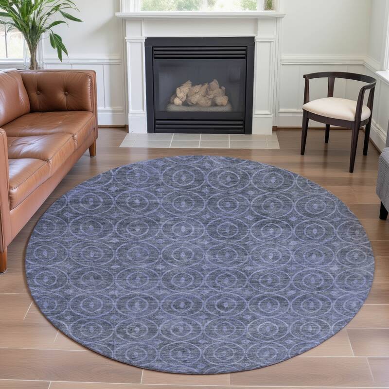 Premium Washable Super Soft Casual Contemporary Mayfield Rug - Denim - 8' x 8'