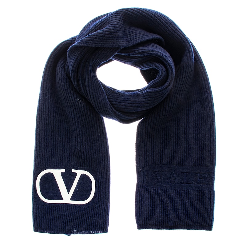 Valentino Vlogo Knit Scarf - Black