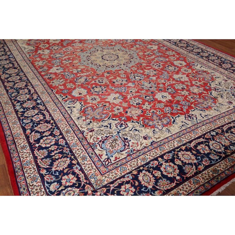 Traditional Najafabad Vintage Persian Rug Hand-Knotted Wool Carpet - 9'4" x 13'2"