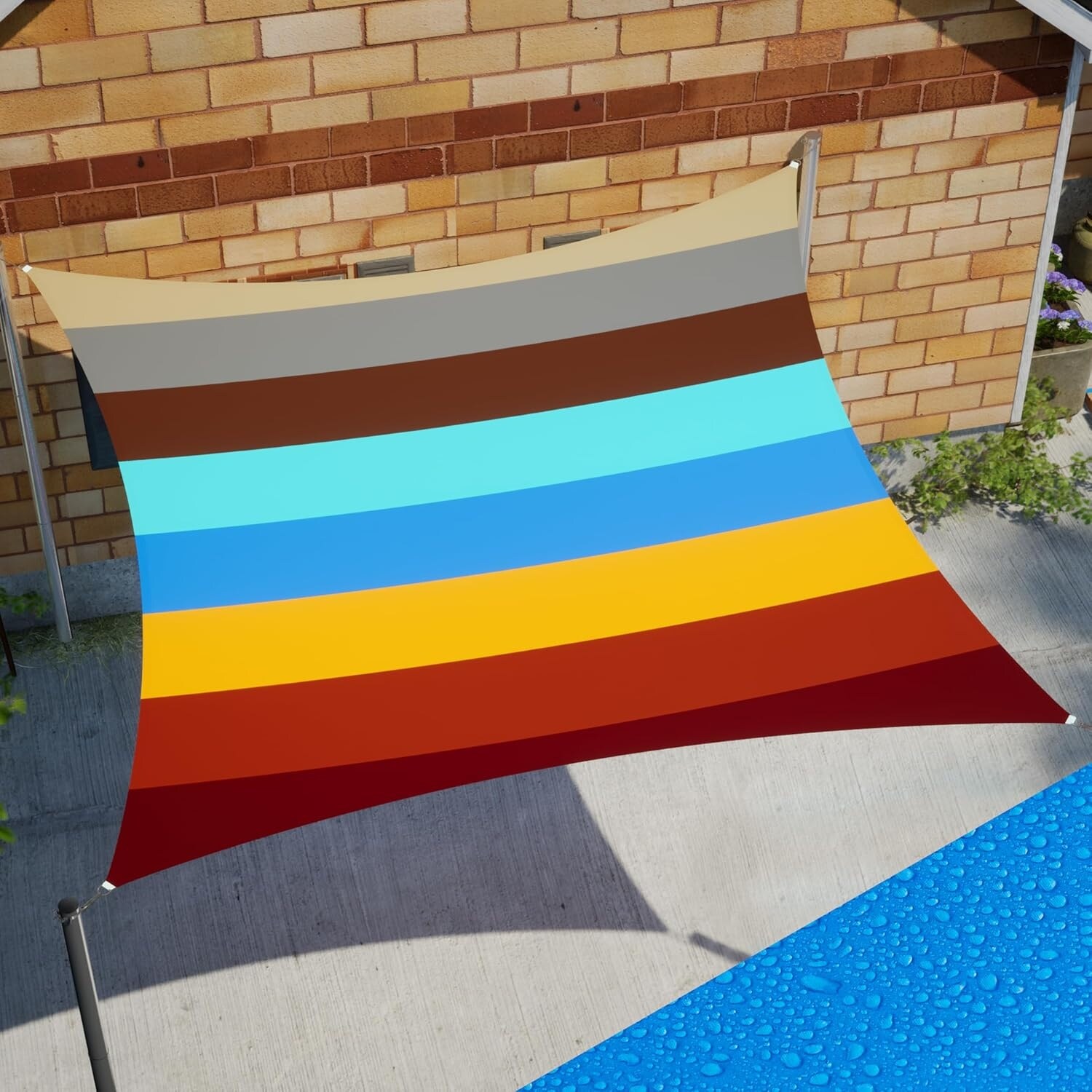 4' x 18' Rectangle Waterproof Sun Shade Sail, UPF50+ UV Blockage, Outdoor Patio Garden Canopy