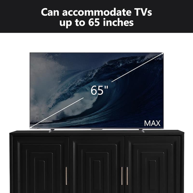 TV Stand for TVs up to 65 Inches, Modern Entertainment Center Media Console Cabinet with 2 Spacious Storage Space