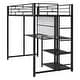 preview thumbnail 9 of 46, Platform Bed with Desk and Whiteboard, Metal Loft Bed w/ 3 Storage Shelves, Safety Guardrail & Ladder, Space-Saving, Noise Free