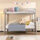 preview thumbnail 2 of 6, Silver Twin over Twin Metal Bunk Bed with Ladder