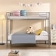 preview thumbnail 2 of 6, Silver Twin over Twin Size Metal Bunk Bed with Ladder and Fence for for Bedroom, Kids, Boys and Girls