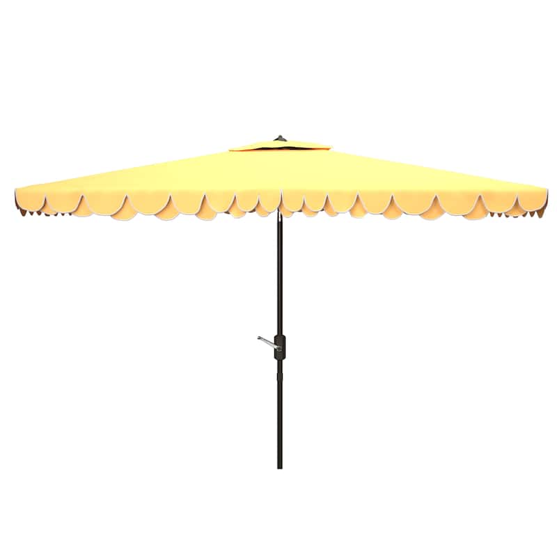 SAFAVIEH Outdoor Living Elegant Valance 6.5 x 10-foot Rectangular Umbrella