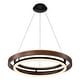 preview thumbnail 15 of 26, Modern 24" Walnut LED Wood Chandelier Ring Chandelier for Living Room Foyer