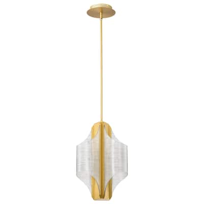 Idris LED 3 Light Pendant Vintage Brass Finish Light Guide Panels - Vintage Brass