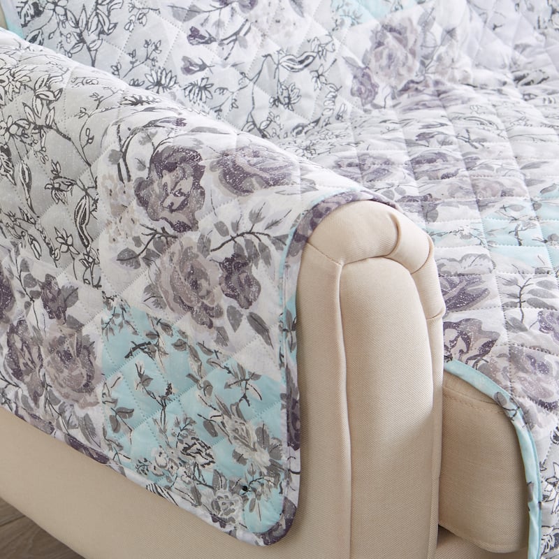 Linery & Co. Floral Patchwork Reversible Pet Furniture Protector