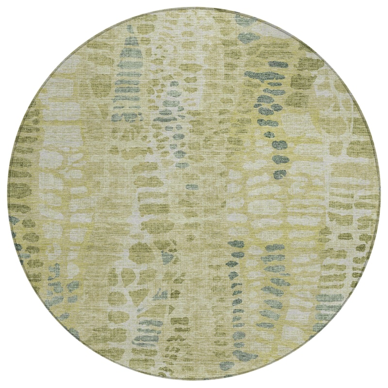 Machine Washable Indoor/ Outdoor Modern Imprints Chantille Rug