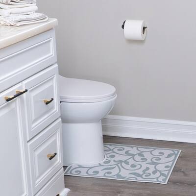 Toilet Mat - Machine Washable & Absorbent Bath Rugs for Bathroom Floor - Plush, Non Slip Bath Rug