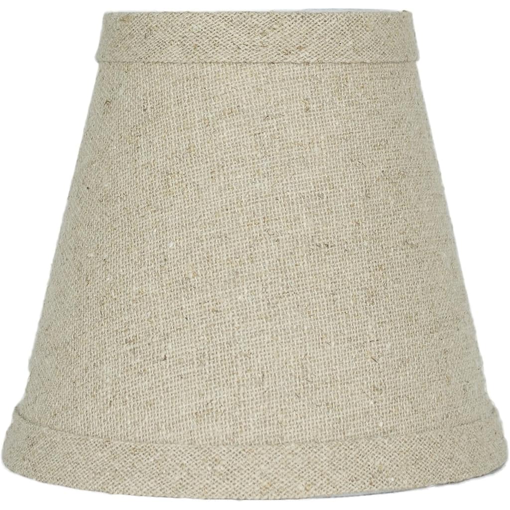 Natural Pure Linen Chandelier Lamp Shade, 3x5x4.5", Hardback, Clip On