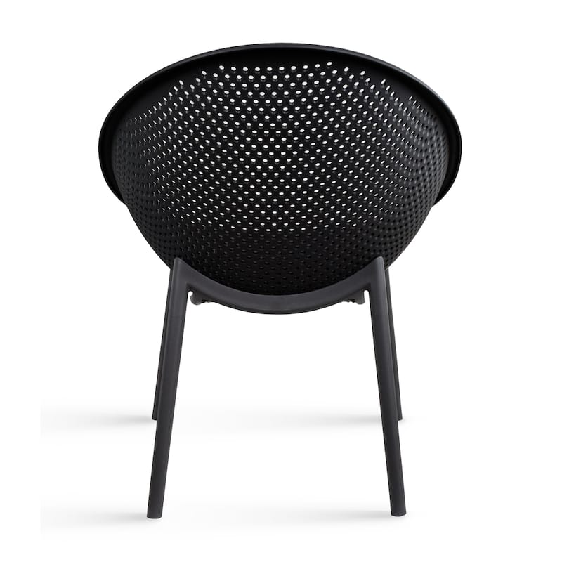 Set of 2 Modern Plastic Lounge Chair Plastic Legs with Polka Dots Spot Breathable for Patio Indoor Outdoor Use