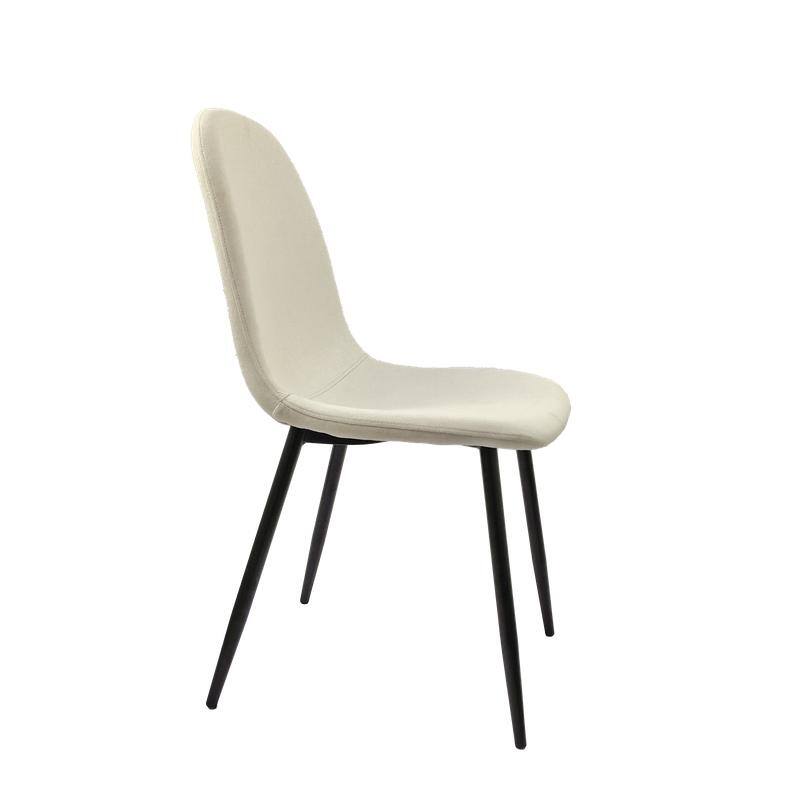 Modern Upholstered Dining Chairs Set of 4 with Black Metal Legs