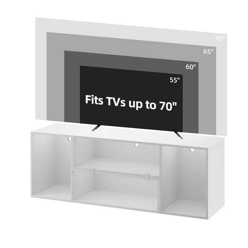 55.5" Modern LED TV Stand with Open Storage for 55/60/65/75 In TVs - 42 inches