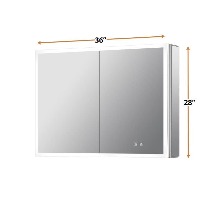 Mesa Surface-Mount LED Mirror Medicine Cabinet with Defogger