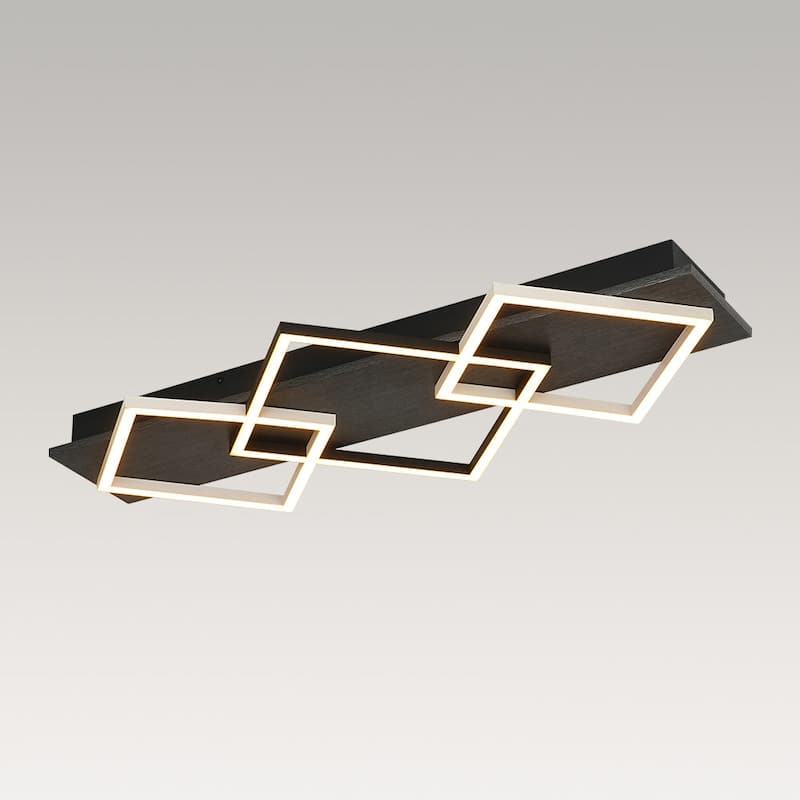 3-Light Dimmable LED Linear Semi-flush Mount For Living Room - N/A