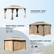 preview thumbnail 16 of 16, Gazebo 10x14FT, Outdoor Gazebo with Double Roofs, Privacy Curtains, Mosquito Nettings, Heavy Duty Metal Frame Party Tent