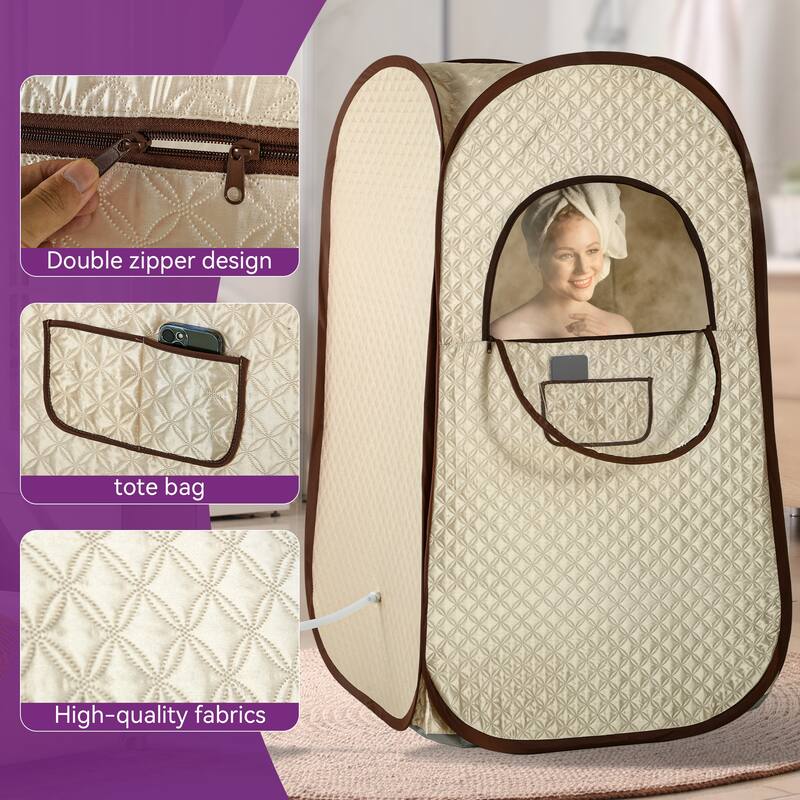 Portable Sauna Box Sauna Room Personal Folding Home Sauna Indoor Stamer Generator 3L 1000W with Chair Remote Control - 3L 1000W