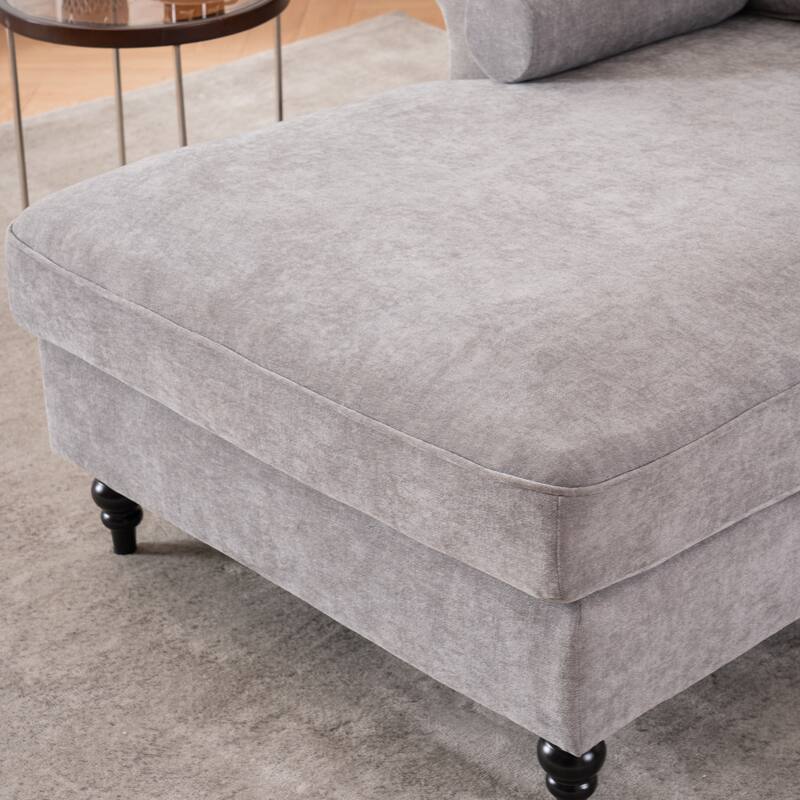 Oversized Chaise Lounge Indoor,Chenille Single Sofa Bed with Wide Seat,Upholstered Lazy Sleeper Armchair,Reading Couch Set