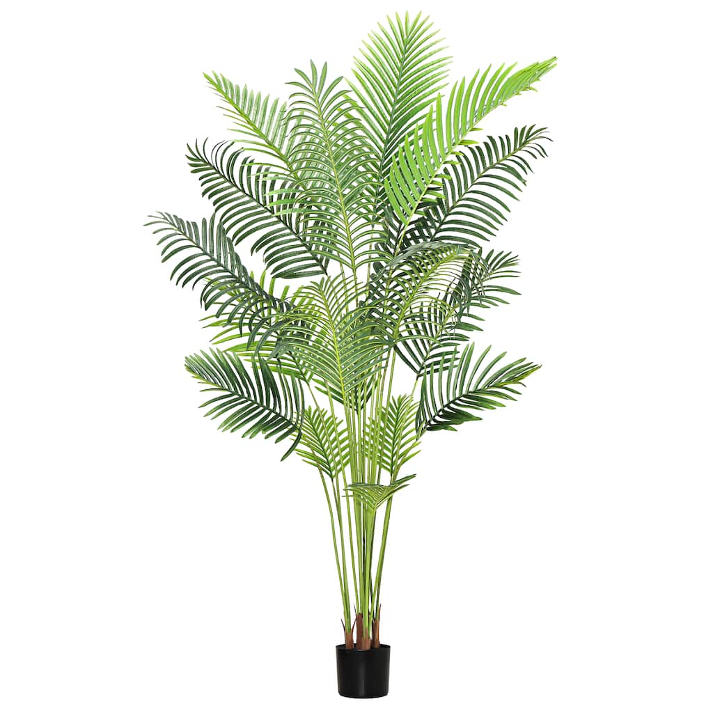 7ft Real Touch Areca Palm Tree Plant in Black Pot - 84" H x 48" W x 48" DP