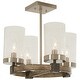 preview thumbnail 1 of 2, Bridlewood 4-light Semi Flush with a stone gray and brushed nickel finish and clear seeded glass by Minka-Lavery