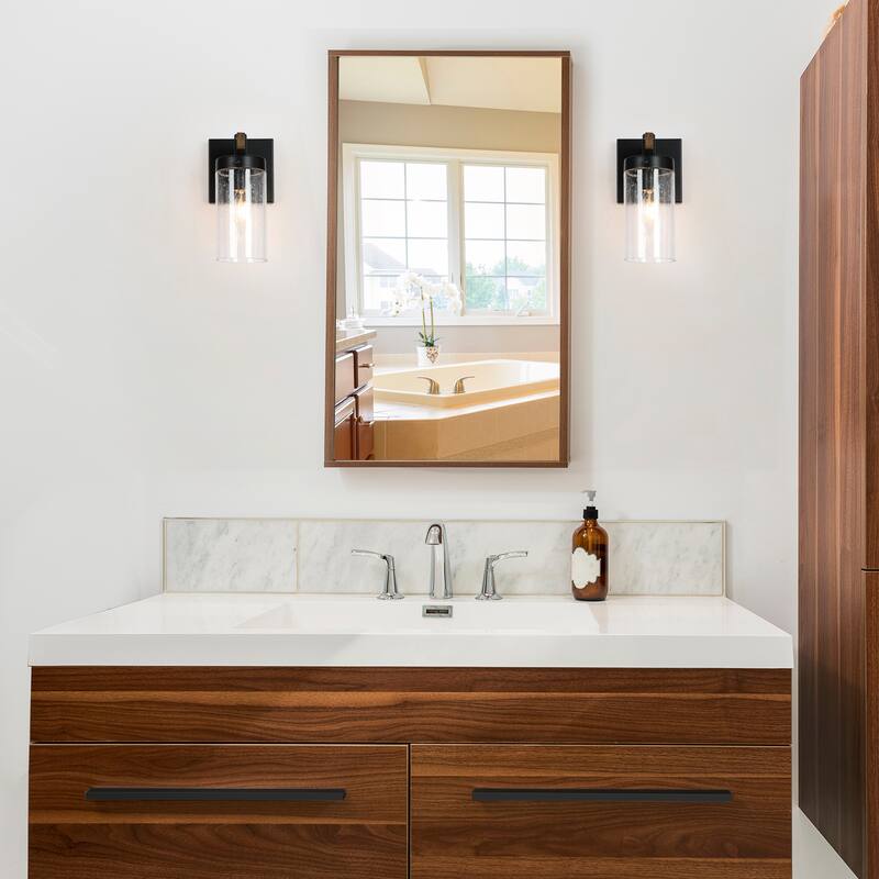 Fora Modern Farmhouse Glass Bathroom Vanity Light Dimmable Wall Sconce