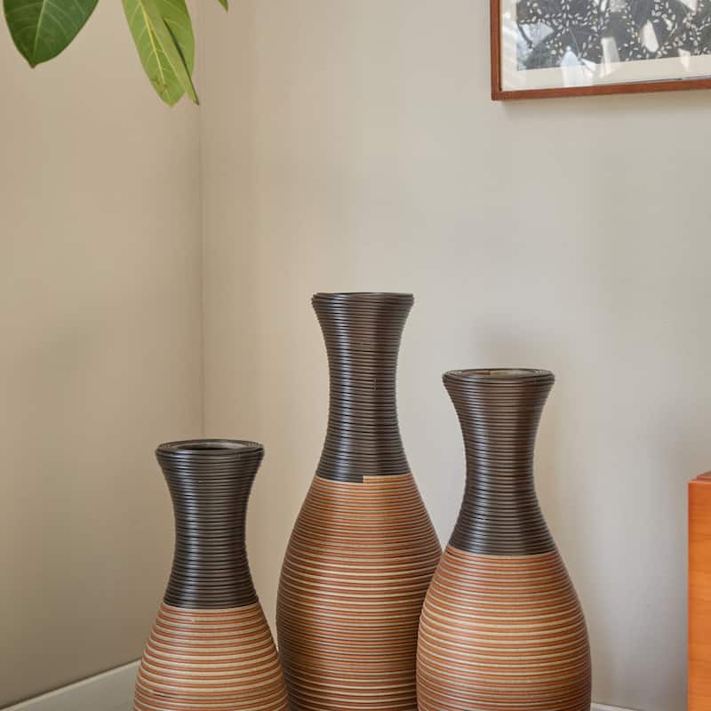 Set of 3 Floor Vases, Home Décor Vase, Artificial Rattan Floor Vase Large vase