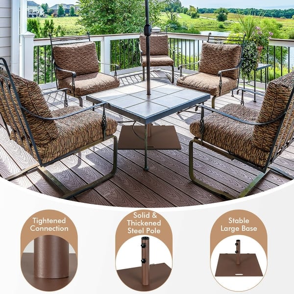 Gymax 50 LBS Patio Umbrella Base Stand 24'' Outdoor Square Market - Bed  Bath & Beyond - 35744413
