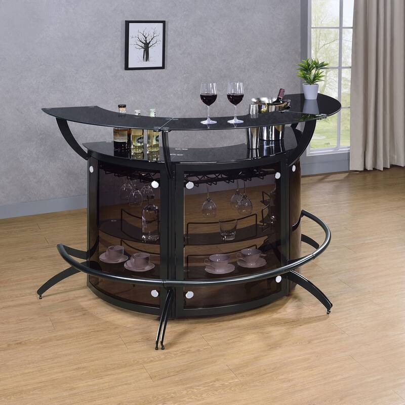 Dallas 3-piece Curved Freestanding Home Bar Cabinet