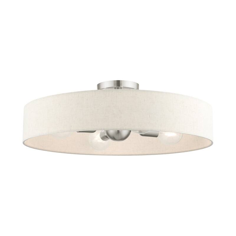 Livex Lighting 4-light Brushed Nickel Semi Flush Mount, 46038-91 - 22" DIA X 7" H