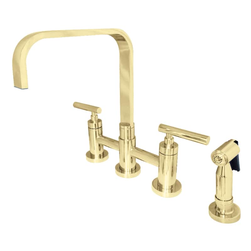 Manhattan Bridge Kitchen Faucet with Brass Spray - Polished Brass
