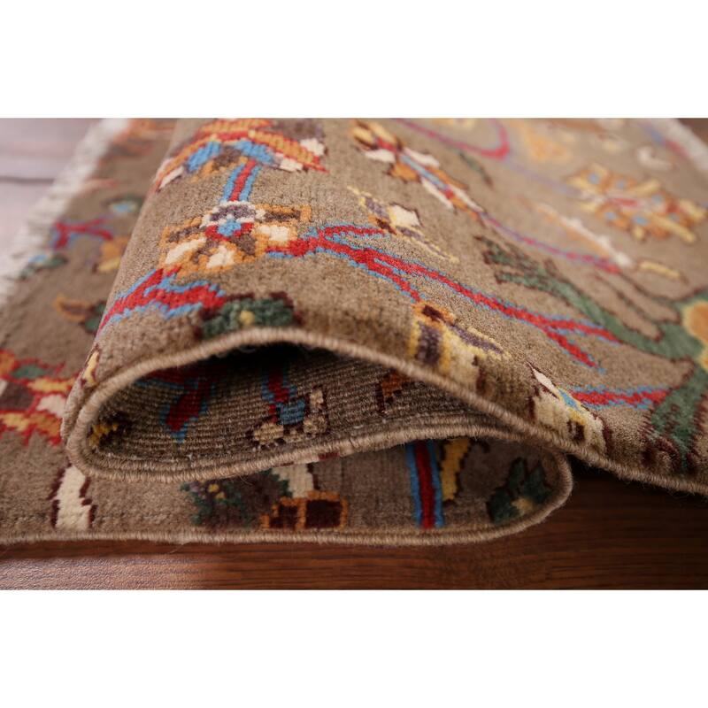 Animals Design Ziegler Oriental Accent Rug Handmade Wool Carpet - 2'0" x 3'1"