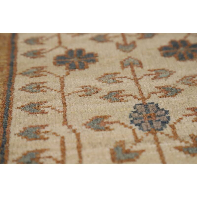 Hand Knotted Oriental 100% Wool Carpet Traditional Geometric Navy Blue & Blues Kazak Area Rug - 9' 10'' X 7' 11''