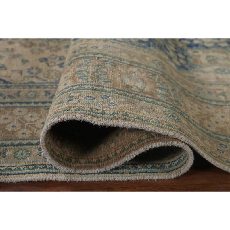 Antique Traditional Distressed Tabriz Persian Rug Handmade Wool Carpet - 6'3" x 9'9"