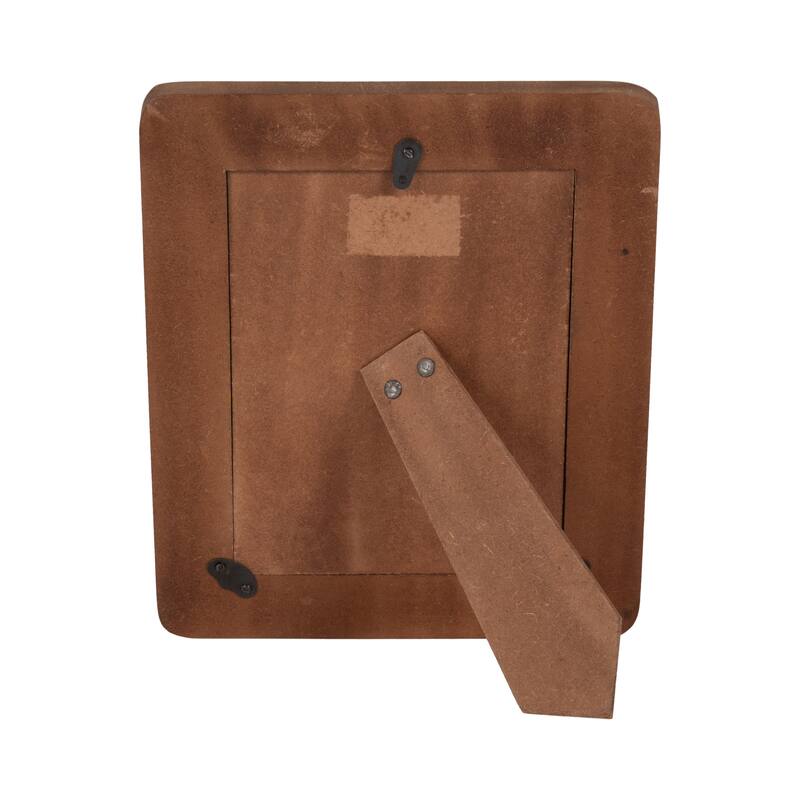 Sagebrook Home Modern Neutral Resin Ivory/Natural Wood and Woven Photo Frame