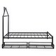 preview thumbnail 6 of 15, Black Full Size Metal Platform Bed with Two Drawers and House-Shaped Headboard