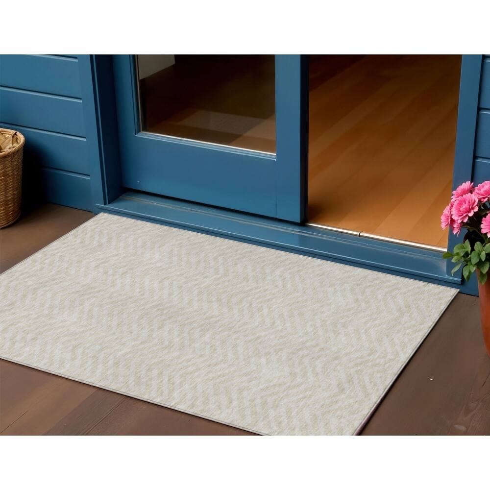 HomeRoots Chevron Transitional Rectangle Outdoor Rug