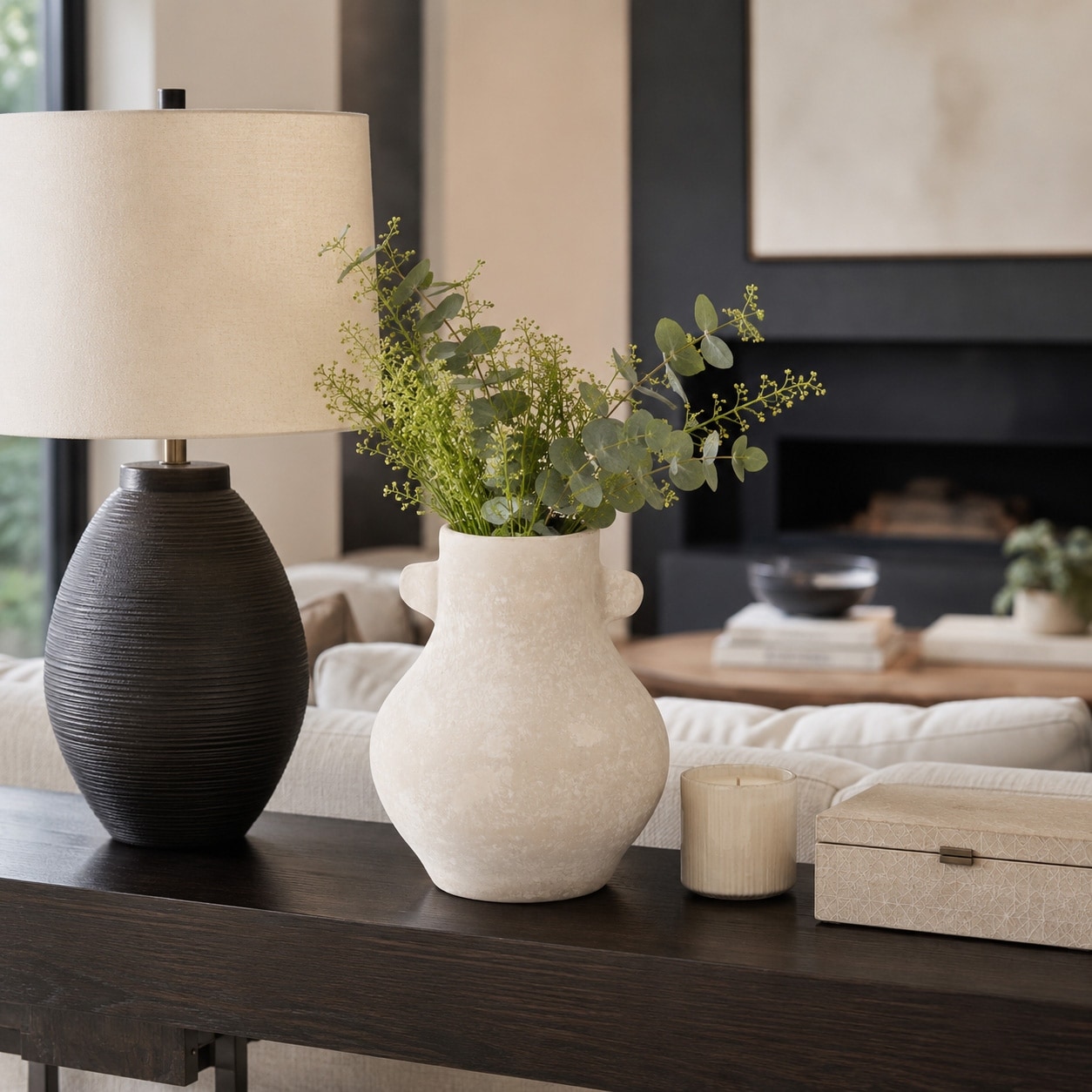 Decorative Paper Mache Rounded Bud Vase for Home Decor