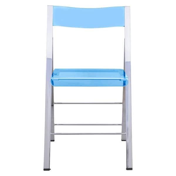 Leisuremod Menno Modern Folding Chair With Chrome Frame Set Of 4 Overstock 10746340