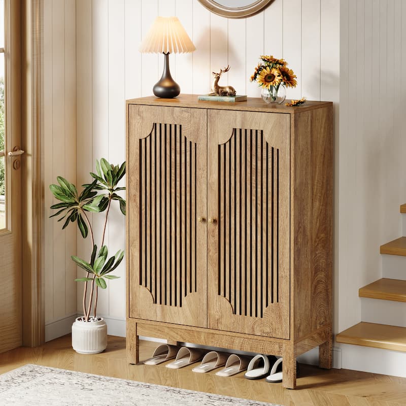 6-Tier Shoe Cabinet with Doors and Adjustable Shelves for Entryway