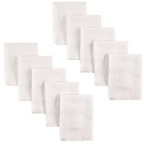 slide 2 of 2, Luvable Friends Baby Unisex Flat Fold Birdseye Cloth Diapers, White, Flatfold 24X27 - White White